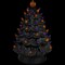 Northlight LED Lighted Ceramic Halloween Tree with Pumpkin - 14.75" - Black